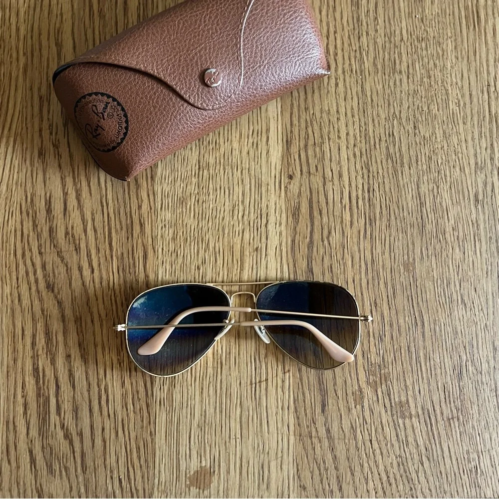 Ray-Ban Gold Frame Sunglasses with Brown Lenses